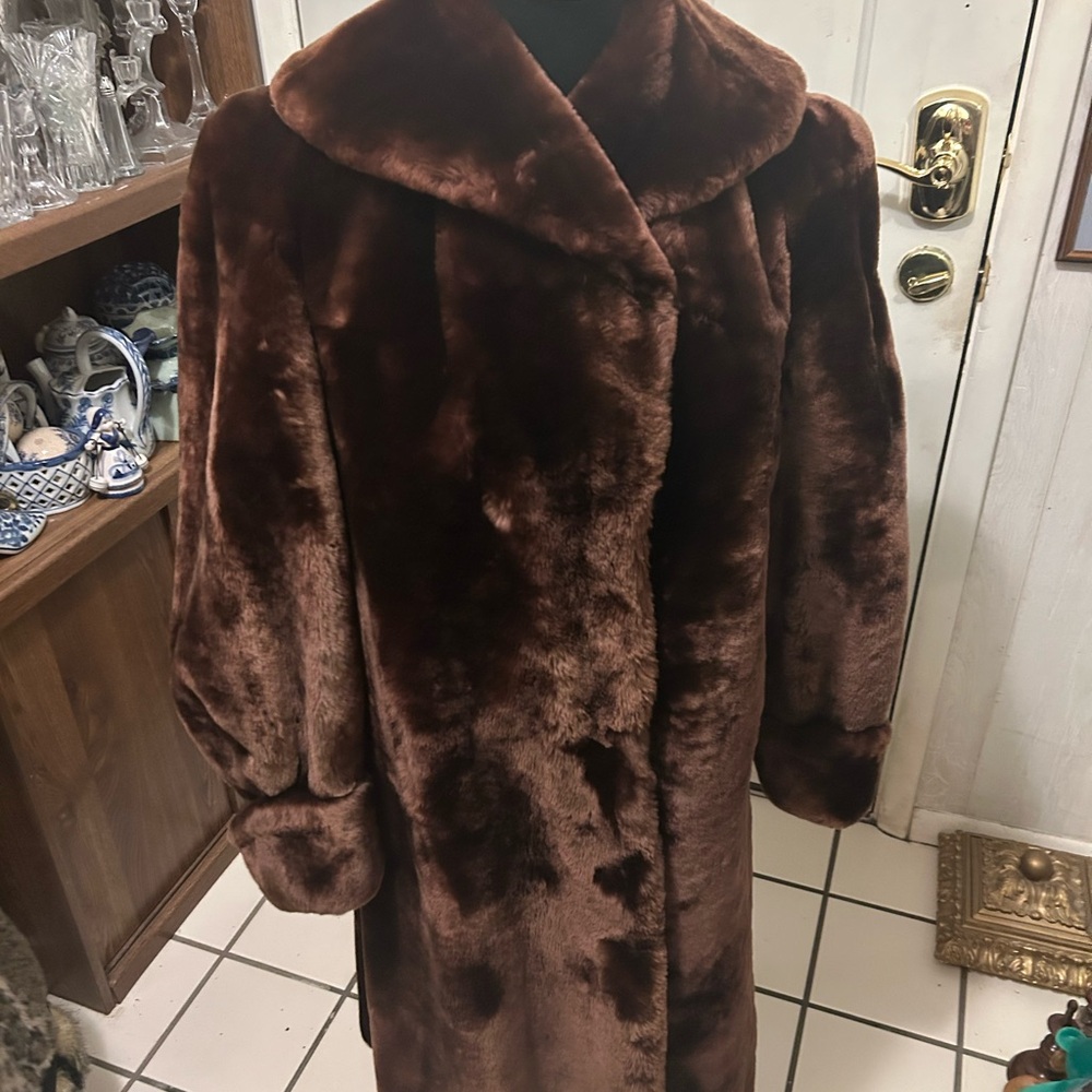 Luxurious Brown Mouton Fur Coat